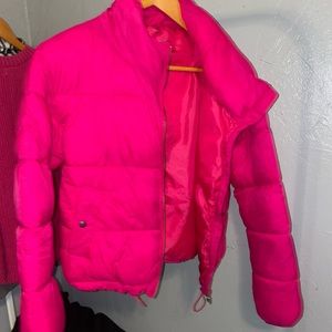 HOT PINK PUFFER JACKET